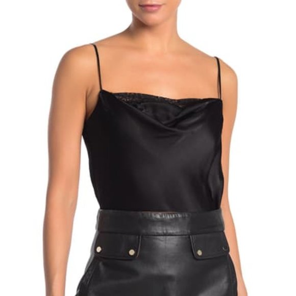 Socialite BNWOT black satin bodysuit sz Large